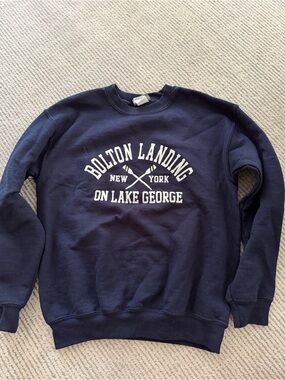 MV Sport Navy youth Crewneck Sweatshirt with Bolton Landing Graphic